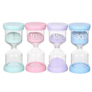 Lot de 4 sabliers multicolores pour la classe, la maison et la cuisine - Neuf