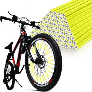 Kal-48/96 Pcs Réflecteur De Rayon De Vélo, Tubes Réflecteurs Pour Rayons De Vélo Visibilité À 360°, Réflecteur De Roue De Bicyclette Rayons Réfléchissants Pour Tous Les Rayons De Vélo Standard - Neuf