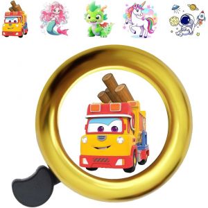 Kal-Sonnette De Vélo Pour Enfant Garçon Et Fille - Pour Vélo, Draisie, Trottinette, Tricycle, Vtt, Enfant (Cloches + 6 Autocollants) - Neuf