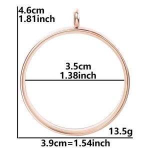 1pc Haute Qualité En Acier Inoxydable Rond Verre Pièce Lunette Photo Médaillon Pendentif Clair Vivant Flottant Médaillon Colgantes Bijoux--X14-Rg - Neuf