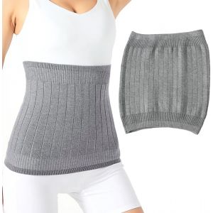 Jgd-1 Pi&egrave;ces Ceinture Chauffante Lombaire, Anti-Froid Chaude Reins Ceinture Lombaire Chauffante En Laine Tricot&eacute; Crochet(Gris,60-75kg) - Neuf