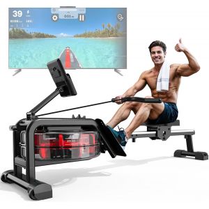 Checarzhn--No1-Rameur Pour La Maison, Rameur Avec Bluetooth, Machine À Ramer Avec Support Pour Tablette Réglable, Charge Imale De 160 Kg, Adaptée Aux Utilisateurs Mesurant Jusqu'à 210 Cm - Neuf