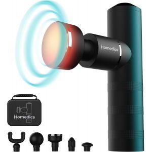 Myti Mini Pistolet De Massage - Appareils De Massage &Eacute;lectriques Portatifs Chauffants Avec 5 Accessoires Et 4 Niveaux D'intensit&eacute;, Pour Soulagement Des Tensions Musculaires -Noir - Neuf