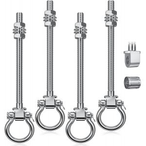 Ulteronixshop-Sunowl Crochet Balancoire Robustes avec Roulements, 4pcs Crochet de Balan&ccedil;oire Acier Inoxydable pour Poutres en Bois et en M&eacute;tal, Crochet Hamac pour Suspendre des Hamacs, Balan&ccedil;oires de - Neuf