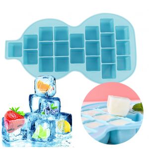 Hjlian Moule A Glacons En Silicone A Faire Soi-Meme, Moule A Pudding Congele, Moule A Chocolat, Moule A Patisserie, Cuisine Avec Couvercle, Bleu - Neuf