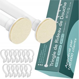 Checarzhn--No1-Tringle De Rideau De Douche Pour Salle De Bain 75-120cm, Pole À Rideau De Douche En Métal Pour Boutique De Vêtements, Lieu Privé, Blanc - Neuf