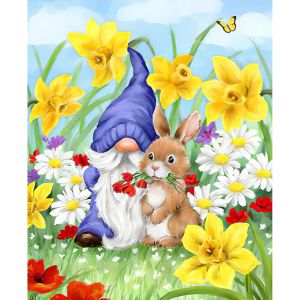 Ayuhr-5d Diamond Painting Gnome, Kit De Peinture Diamant Complet Animaux, Diy Lapin Diamant Peinture Kit, Diamant Arts Craft Canevas Artisanat Maison Décoration Murale Decor 30x40cm - Neuf