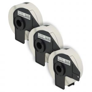 vhbw 3x Rouleau d'&eacute;tiquettes + support 29mm x 90mm (400 &eacute;tiquettes) compatible avec Brother PT QL-710WSP, QL-720 &eacute;tiqueteuse blanc - Neuf