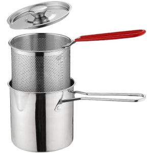 Kit de friteuse en acier inoxydable haut de gamme avec paniers ¿ Marmite polyvalente pour cuisinières à induction et à gaz - Neuf