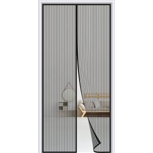 Moustiquaire Porte Fen&ecirc;tre Magn&eacute;tique -Rideau Anti Moustiques Mouche,Fermeture Automatique Sans Per&ccedil;age,90 X 210cm Noir - Neuf