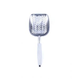 Pelle À Litière Pour Chat En Métal Gris, Pelle À Litière En Alliage D'aluminium Avec Manche En Caoutchouc Pour Animaux De Compagnie, Pelle De Tamisage Durable Pour Animaux De Compagnie - Neuf