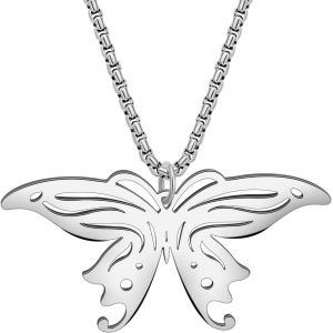 Kal-Collier Papillon Mignon En Acier Inoxydable Plaqué Or 18k Pour Femmes Filles Pendentif Insecte Bijoux Minimalistes Pour Cadeaux - Neuf