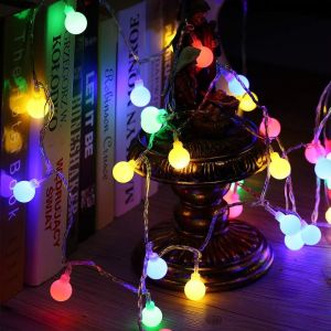Tianyi-Guirlande Lumineuse Noël Extérieur, 10m 100 Led Guirlande Lumineuse Boules Avec Prise 8 Modes Étanche Multicolore Lumière Pour Décoration Intérieur Chambre À Coucher Jardin Noël Mariage - Neuf