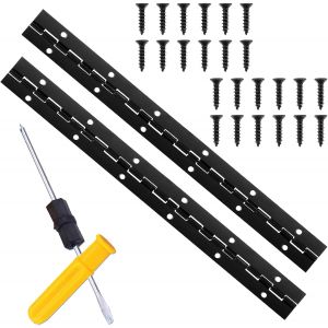 Charniere Piano 30cm Charniere Inox Charni&egrave;re Plate Pour Meubles Et Portes Avec 2 Charni&egrave;res Et 24 Vis + Tournevis &agrave; Double Extr&eacute;mit&eacute; pour Portes Armoires de Piano24 vis pour piano, portes d'armoire - Neuf