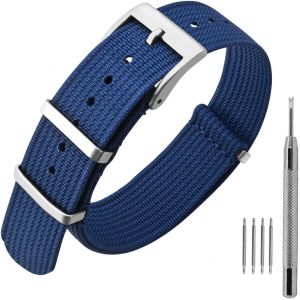 Kal-Bracelet De Montre En Nylon Avec Boucle En Acier Inoxydable, Sport Bande De Remplacement 16mm 18mm 20mm 22mm - Neuf