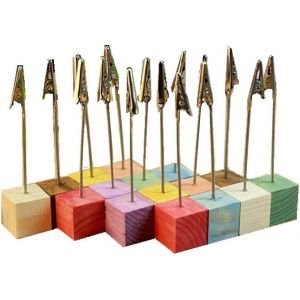 16pcs Pin Base Photo Holder Stand Carte Note Bureau Mémo Clip Mariage Faveurs (Couleur Aléatoire) - Neuf
