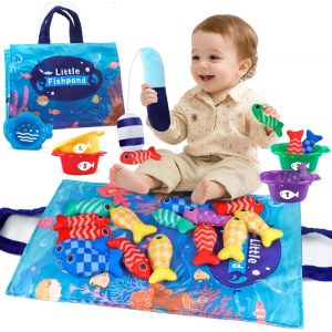 TDRFL-Jouet Enfant 1-3 Ans-Jeu De P&ecirc;che Montessori Pour Tout-Petits-Cadeau Pour B&eacute;b&eacute; 6 Mois &Agrave; 1 An - Neuf