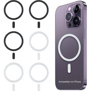 KALANKA-6 Pi&egrave;ces Anneau Magn&eacute;tique Adaptateur Charge Sans Fil Kit de Conversion Autocollant Magn&eacute;tique Compatible avec iPhone 14/13/12/11/X S&eacute;rie Samsung A13 A54 A53 - Neuf
