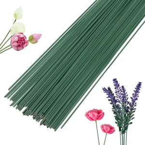 MEVRONISSHOP-Lot de 60 Fil de Fleurs Vert, Tige Fleur Artificielle 30 cm Tiges De Fil Fer Pour Fleurs Diametre 2mm, Fil Floral Stem Wires Tige Metal Fleur pour Fleurs Artificielles, Couronne, Bouquet - Neuf