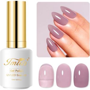 Violet Vernis Semi Permanent, 15ml French Semi Permanent Violet Clair Transparent Cristal Gel Nail Polish Gelée Vernis À Ongles Gels Semi Permanents Manucure Soak Off Uv Led - Neuf