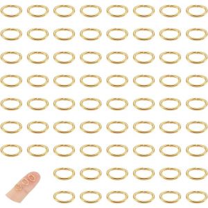 Eryi-100 Pcs 304 Anneaux Ouverts Acier Inoxydable Anneaux De Saut Ovales De 7.5 Mm De Long Anneaux Dorés Pour La Fabrication De Bijoux Bricolage Artisanat Boucle D'oreille Bracelet Pendentif - Neuf