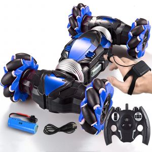 Voiture RC 2,4 GHz avec t&eacute;l&eacute;commande/contr&ocirc;le gestuel, 30 km/h, lumi&egrave;re LED, musique - Neuf