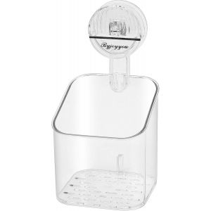 Porte-Douche Sans Percer, Etagère à Ventouse de Douche, Étagère de Douche Sans Percer Avec Ventouse, Panier de Douche pour Salle de Bain, Étagère Murale Transparente pour Cuisine salle de bain - Neuf