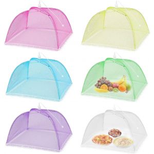 Jexnovashop-Cloche Alimentaire Pliable, 6 Pi&egrave;ces Cloches Alimentaires, Cloche &Agrave; Fruits Anti Moucherons, Cloche A Fruits, Protege Fruits Contre Moucherons Convient Aux Viandes Plats Fruits - Neuf