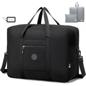 Nzqaf-Bagage Cabine 55x40x20 Avion Tui Lufthansa Airways 45l Extensible Bagage A Main Grand Pliable Sac De Weekend Sport Fitness Imperméable Sacs De Voyage Valise Cabine Pour Femme Homme Noir - Neuf