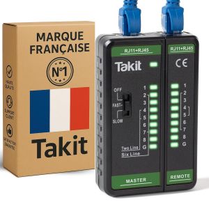 JEXNOVASHOP-Testeur RJ45 CAT5E &agrave; CAT8 - Testeur de C&acirc;bles R&eacute;seaux Ethernet et Blindage - Marque Fran&ccedil;aise Garantie 5ans - Neuf