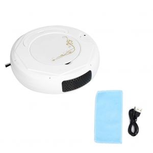 HJLIAN Aspirateur robot intelligent 3 en 1 avec chargement USB, collecteur de poussiere et machine de nettoyage des sols, blanc - Neuf