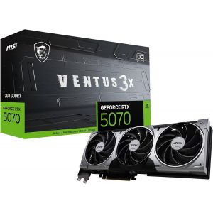 Carte Graphique MSI NVIDIA GeForce RTX 5070 12G Ventus 3X OC 12 Go GDDR7 (28 GB/s /192 Bits), PCIe 5.0 - Neuf