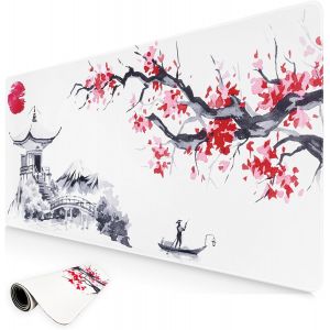 DDA-Tapis de Souris Japonais XXL 900x400mm,Sous Main Bureau avec Base en Caoutchouc Antidérapant Mouse Pad Gaming Blanc pour Bureau/Maison - Neuf
