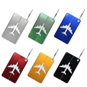 Étiquettes de bagages pour valises,paquet de 6 étiquettes de bagages Étiquettes de valise en alliage d'aluminium avec boucle en acier pour les bagages de voyage Identity-Yellow - Neuf