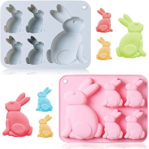 Kalanka-2 Pi&egrave;ces Moules En Silicone P&acirc;ques, Moule Lapin Silicone P&acirc;ques, Moules &Agrave; G&acirc;teau De P&acirc;ques, Moules &Agrave; Bonbons R&eacute;utilisables, Moules &Agrave; Savon En Silicone, Moules &Agrave; ?ufs De P&acirc;ques Pour Cuisine-Kalanka - Neuf