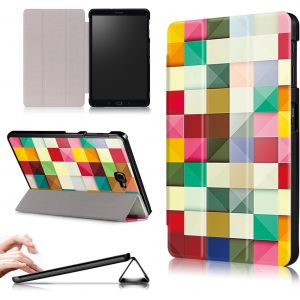Coque pour Samsung Galaxy Tab A 10.1 Pouces 2016 SM-T580/T585 (A6) Tablette Housse &Eacute;tui avec Fonction Support et R&eacute;veil/Sommeil,Cube - Neuf
