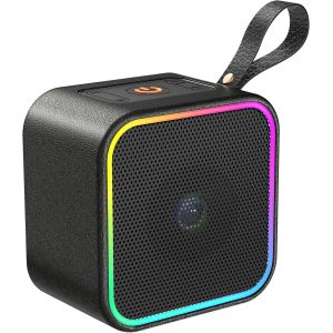 lbgwp60-Enceinte Bluetooth Portable, Haut Parleur Puissant Bluetooth 5.3, Autonomie 10H, Haut Parleur Bluetooth Microphone Intégré, Lumière Led, Surface En Cuir Pu, Pour La Maison, Le Jardin, Soirées - Neuf