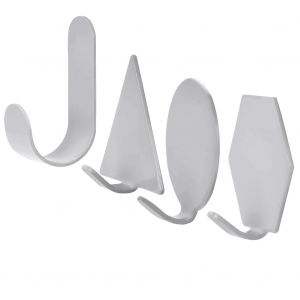 Hjlian Lot De 4 Crochets Muraux Adhesifs De Style Nordique, Forme Geometrique, Pour Cles, Decoration D'interieur (Gris) - Neuf
