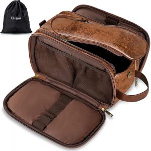 nzqaf-Trousse de Toilette pour Homme avec Grande Capacité, Trousse de Maquillage avec Imperméable PU - Neuf