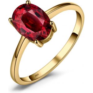 Tianyi-Bague Ovale Naturelle Améthyste Grenat Péridot Citrine Topaz Anneau Pour Femme, Argent 925 Plaqué Or Jaune Plaqué Or Rose, Bague De Fiançailles Mariage Promise,Bijoux Cadeau Anniversaire - Neuf