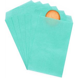 Aqua-Bleu Plat Moyen Papier Sulfurisé Sacs 3"" X 5"" (8 X 13,3cm) Paquet De 100-Boulangerie Biscuits Bonbons Dessert Tampons - Neuf