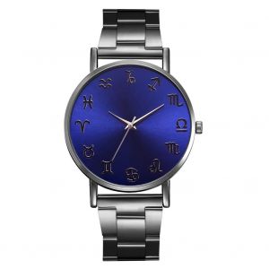 Montre-Bracelet &Agrave; Bracelet En Alliage De Quartz Pour Femmes &Agrave; Cadran Miroir Bleu Ultramince &Agrave; La Mode (Num&eacute;ro Noir + Noir) - Neuf