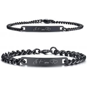 ERYI-Bracelet Personnalisé Couple - Cadeau Commun Pour Amoureux, Soeurs, Amis, Famille - Idéal Pour Saint Valentin, Anniversaire, Noël - Neuf
