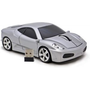 Souris d'ordinateur USB 2.4 GHz Voiture de Course Souris Optique Souris sans Fil 3D pour Windows et Mac (Red) - Neuf