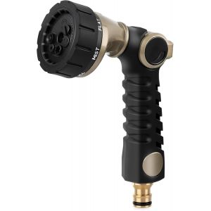 NouvelHorizonstore-RESTMO Douchette de jardin en m&eacute;tal robuste pour le nettoyage et l'arrosage, buse de tuyau d'arrosage haute pression 7 motifs pour l'arrosage du jardin, le lavage de voiture - Neuf
