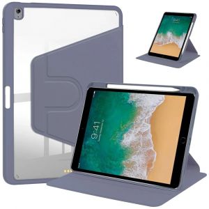 Coque pour iPad Air 3 10,5 Pouces / iPad Pro 10,5 Pouces, Etui Rotatif avec Porte-Stylet - Violet - E.F.Connection - Neuf