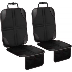 Eryi-2 Pièces Protecteur De Siège De Voiture Isofix, Antidérapant Protection Siege Auto Avec Poches Organisateur, Universelle Imperméable Protège Siège Oxford Pour Enfant, Bébé, Animaux (Noir) - Neuf