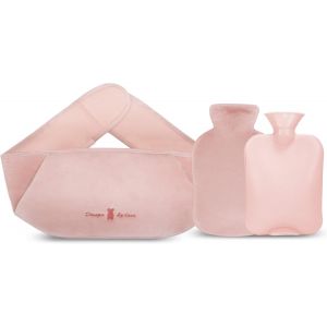 3 in 1 Soft Size Plush Tummy Hot Water Bottle with Cover for Hand/Stomach/Neck Warmer (Pink,1.2L) - Neuf