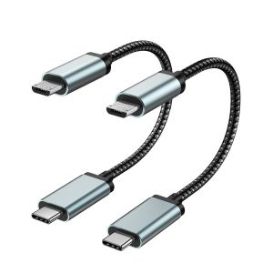 Usb C To Micro Usb C&acirc;ble 30Cm, Nylon Tress&eacute; Short Type C To Micro Usb Cordon Compatible Avec Samsung Galaxy S7 S6, J7, J3, Lg, Htc, Ps4, Kindle, Xbox Controller, Casque D'&Eacute;coute, Android Phone(Gray) - Neuf