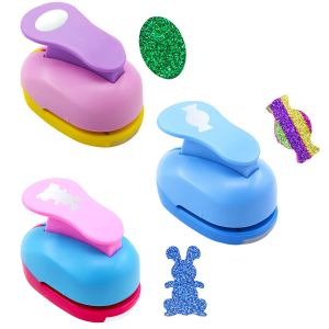Chenquansarl-Motivlocher Stanzer, Motivstanzer Lot De 3 Perforatrices À Motif De Pâques, Perforatrice Fantaisie Ronde, Poinçons En Papier Pour Scrapbooking (Couleur De La Machine Aléatoire) - Neuf